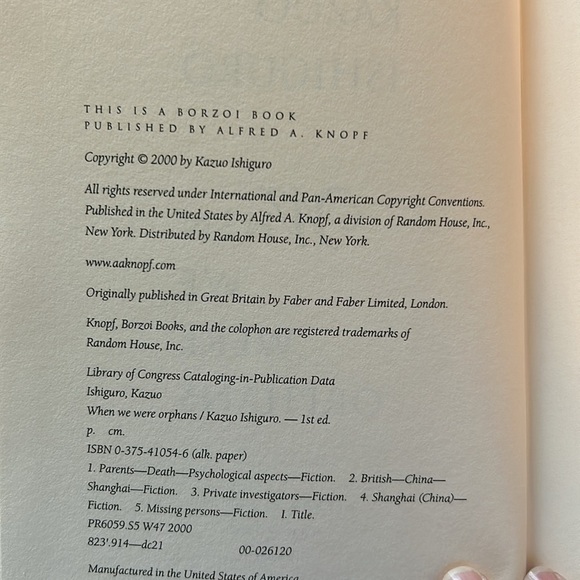 EUC hardcover book When We Were Orphans by Kazuo Ishiguro 1st U.S. edition - Picture 10 of 12